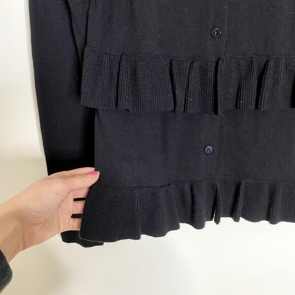 Ann Taylor Factory Tiered Ruffle Button Front Cardigan Sweater Size XS - Picture 2 of 5